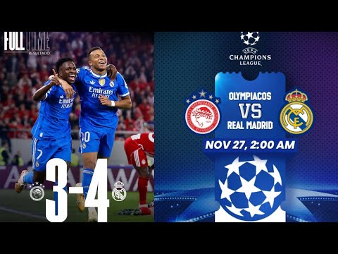 Real Madrid vs Olympiacos 4-3 Highlights & All Goals • kylian mbappé Super hattrick