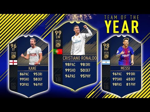 TEAM OF THE YEAR!! 99 RONALDO - 98 MESSI - 96 KANE