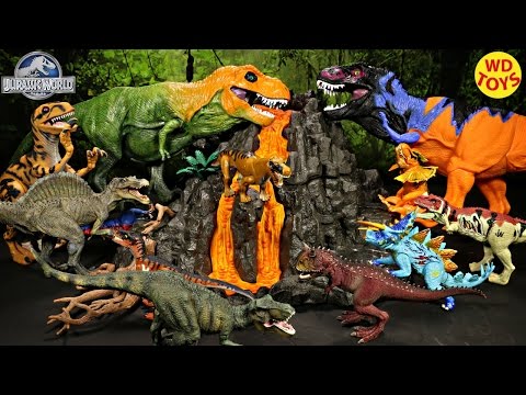 New Dinosaur Volcano Adventure Playset Schleich W Jurassic World Dino's  Trex, Spinosaurus Unboxing