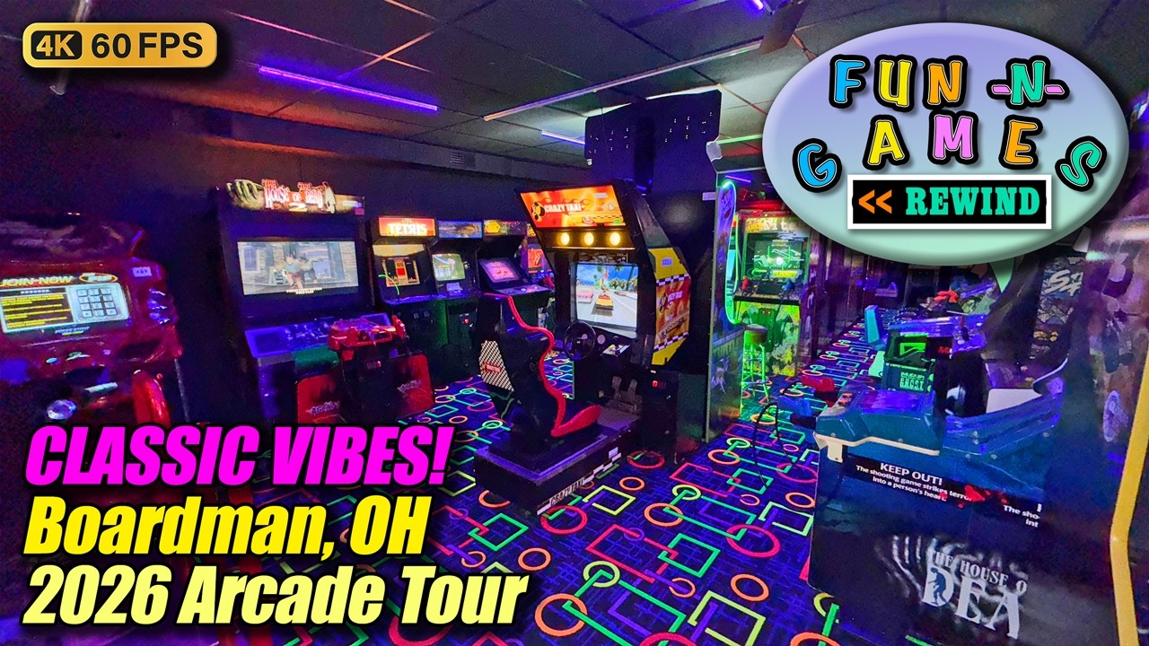 OLD SCHOOL! Fun -N- Games Rewind (Boardman OH), January 2026 arcade tour, new 4K full walkthrough