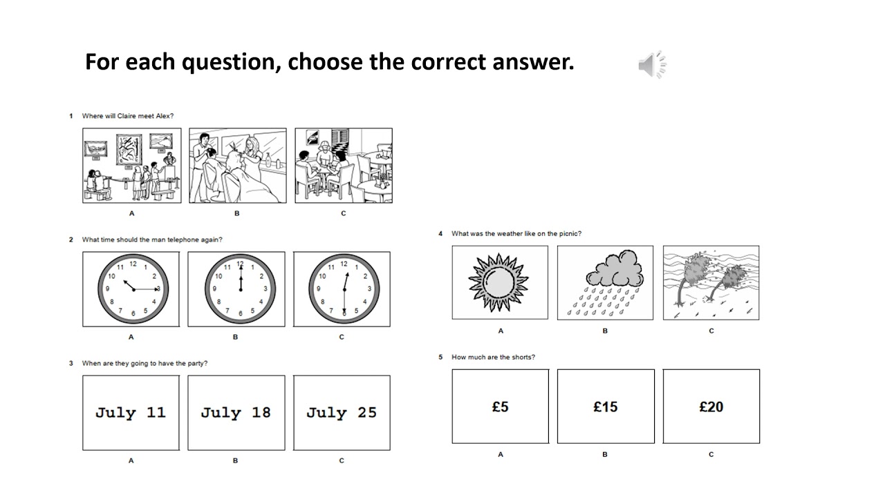 KET: sample test, listening part 01