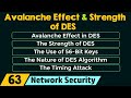 Avalanche Effect and the Strength of DES