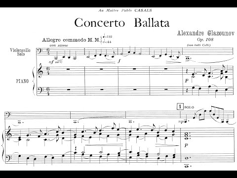 Concerto Ballata Op.108 By Alexander Glazunov (with Score)