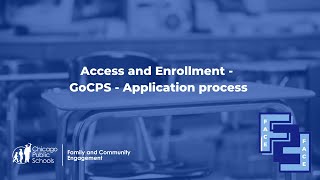 Access and Enrollment - GoCPS - Application process