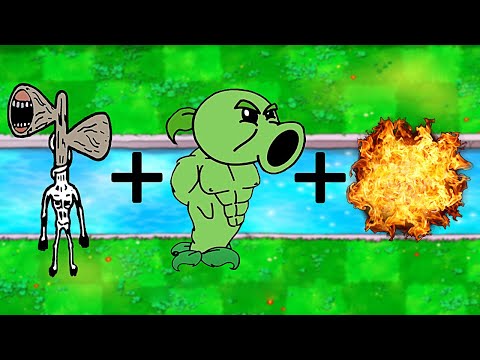 Super Peashooter + Siren Head + FIRE | Plants vs Zombies Fusion Animation GW