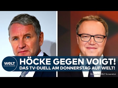 Video Thumbnail: HÖCKE VS. VOIGT: Das große TV-Duell auf WELT! Streit der Thüringer Spitzenkandidaten!