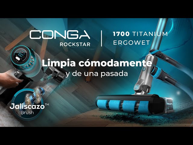 Cecotec Conga Rockstar 1700 Titanium ErgoWet Aspirador Escoba/Mano sin Cable 29.6V 680W video