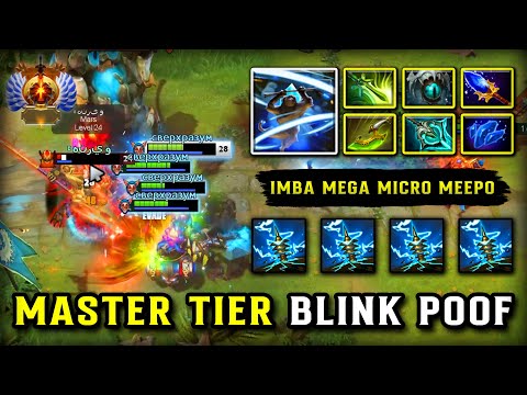 MASTER TIER GOD MID Meepo | Max Slotted Item Builds | Brutal Micro Blink Poof Delete All 7.38c DOTA2