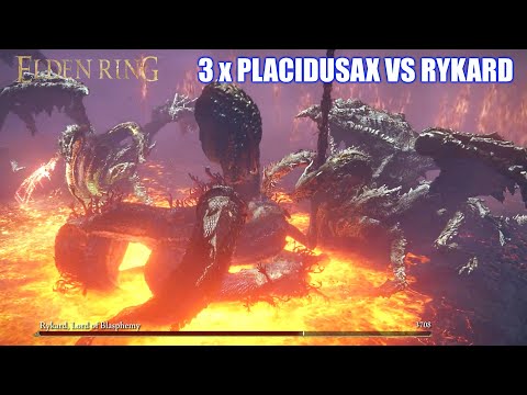 Elden Ring - Rykard vs 3 Dragonlord Placidusax (Boss vs Boss)