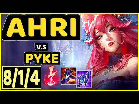 AHRI vs PYKE - 8/1/4 KDA MID GAMEPLAY - EUW Ranked MASTER