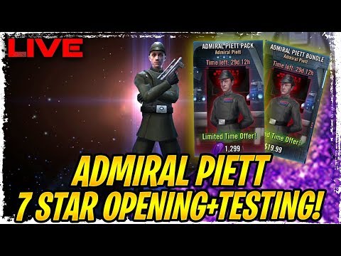 Admiral Piett 7 Star Pack Opening + Testing LIVE! Whale or Fail - Maybe Grand Arena At the End
