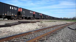 preview picture of video 'BNSF Rock Job Northbound at Caldwell, TX  2/11/2012'