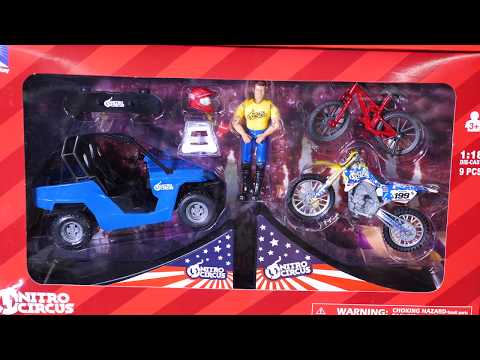 Un-Boxing Nitro Circus 1:18 Scale Playset  New Ray Toys Available at ChapMoto.com