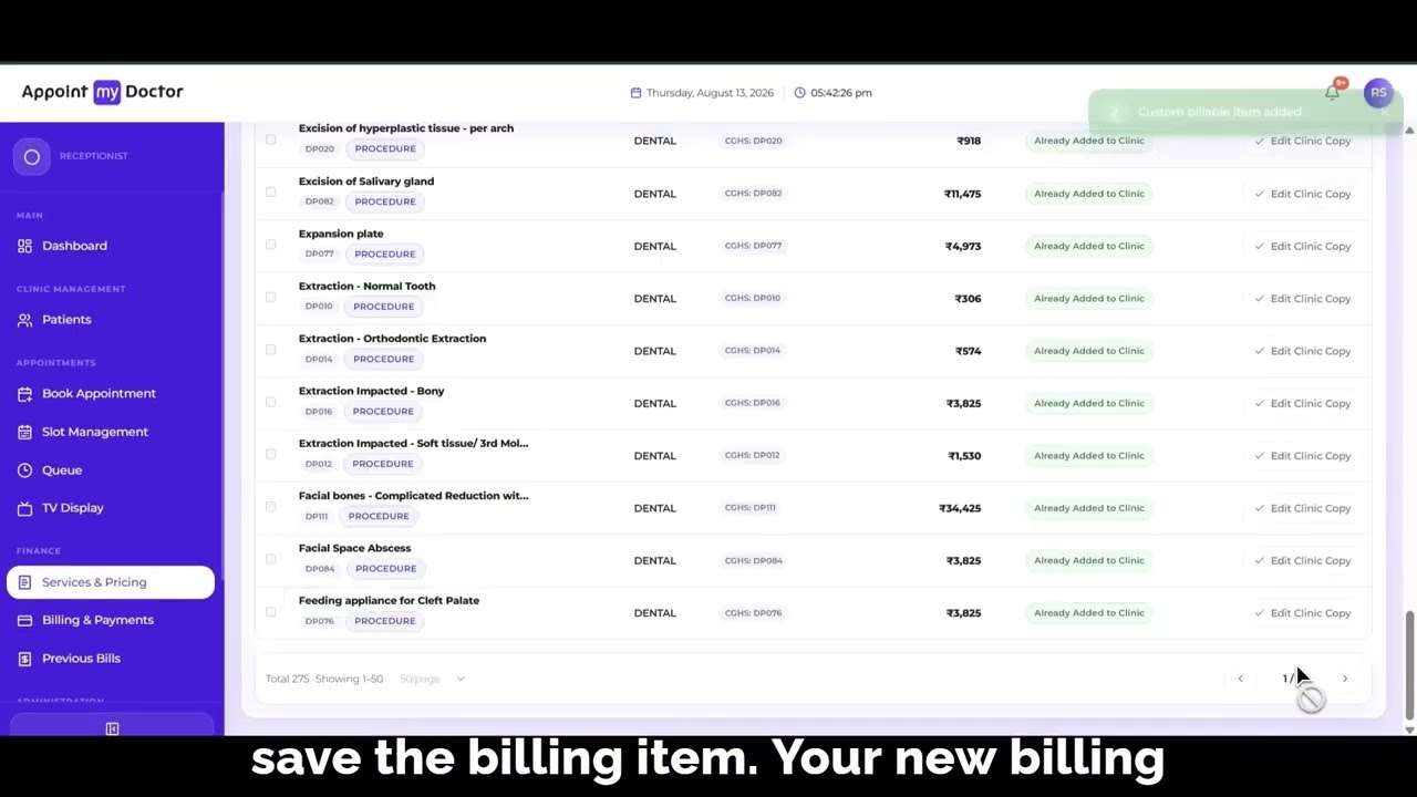 Thumbnail for Add & Manage Billing Items