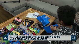 11 year old entrepreneur is selling socks and donating to charities