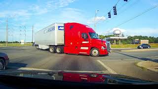 Averitt Express through a red light