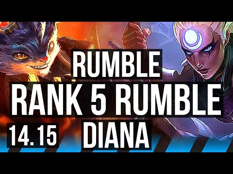RUMBLE vs DIANA (MID) | Rank 5 Rumble, 92k DMG, 4k comeback | EUNE Grandmaster | 14.15