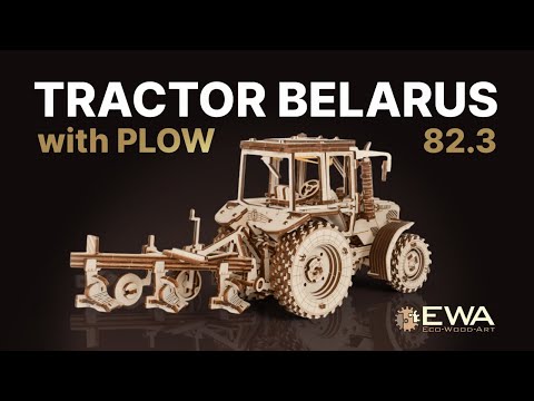 Миниатюра изображения товара Трактор игрушечный EWA Belarus-82.3 с плугом