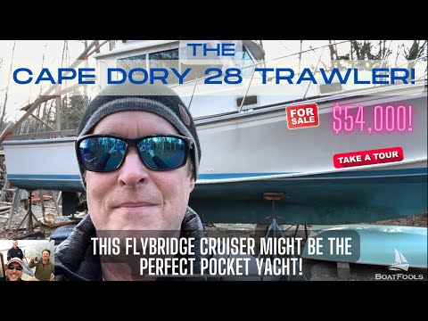 The Cape Dory 28 Trawler! This Flybridge Cruiser might be the perfect pocket Yacht! Take a tour!