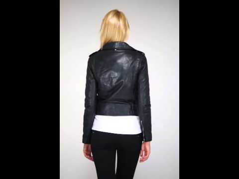 Full sleeve biker synthetic leather jacket for women