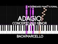 Bach/Marcello - Adagio - Concerto in D Minor, BWV 974 (Intermediate Piano Tutorial)