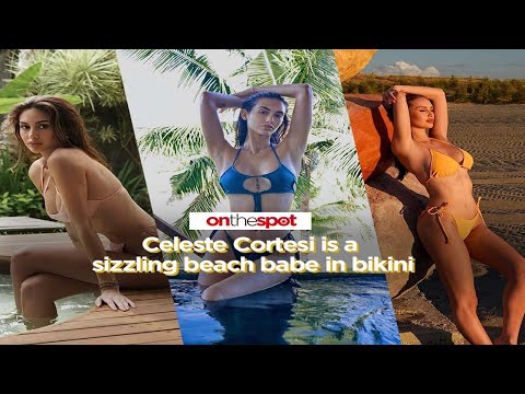 On the Spot: Celeste Cortesi is a sizzling beach babe in bikini