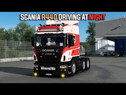 Scania R440 Driving At Night - ETS2 Mod Malaysia - Treler Kontena