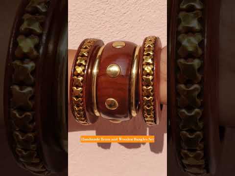 Viral Artisan Handcrafted Wooden and Brass Bangles Set