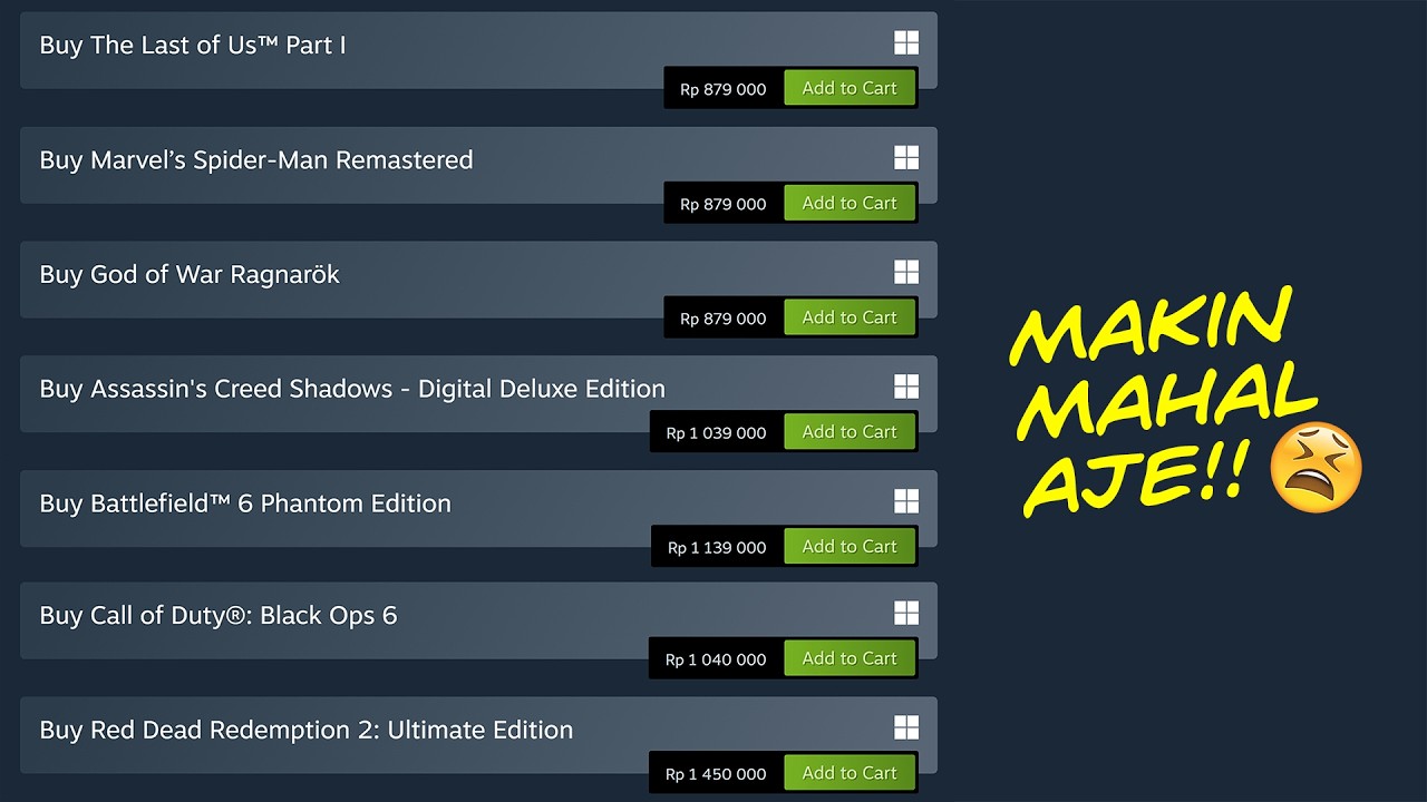 Game Jadi Mahal Karena Kita