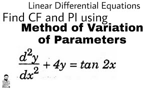 14. Method of Variation of Parameters | Problem#1 | DIFFERENTIAL EQUATIONS OF HIGHER ORDER