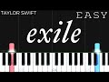 Taylor Swift - exile ft. Bon Iver | EASY Piano Tutorial