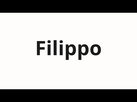 How to pronounce Filippo