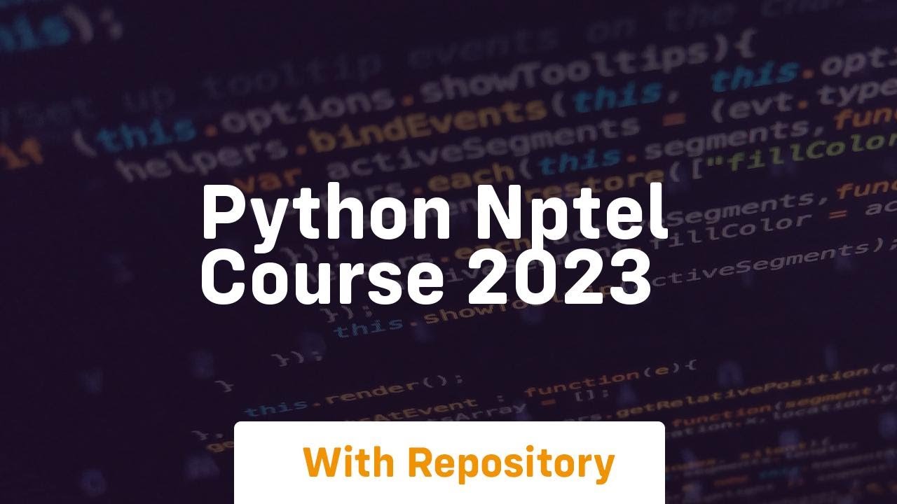 python nptel course 2023