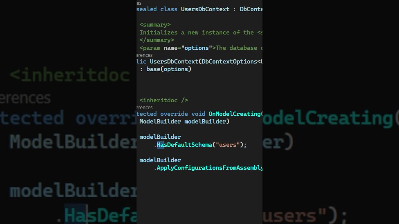 Watch This If You Need To Configure DB Schema With EF Core #shorts
