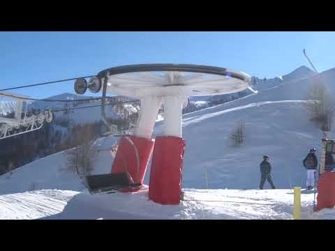 30/1/2023. Risalita integrale seggiovia Montaz Mautino "Agneliers" a Praloup.