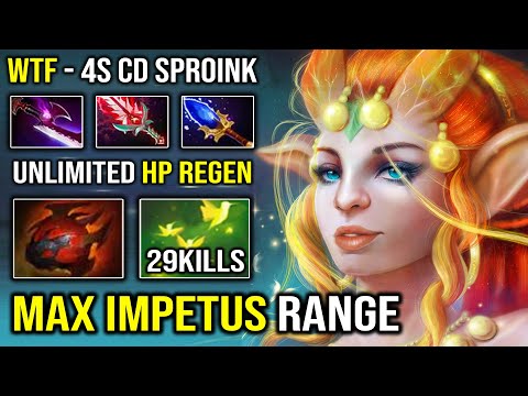 WTF -4s CD Sproink Max Range Impetus | LEVEL 30 Enchantress Insane Overpower HP Regen Dota 2