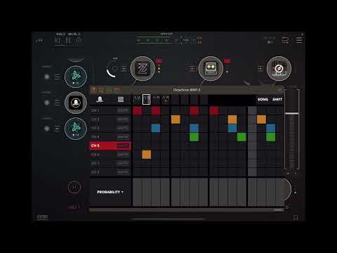Trippin 🙂 - iPad AUv3 MIDI Drum Sequencer App Octachron jamming with Drumcomputer, Moog Model D…