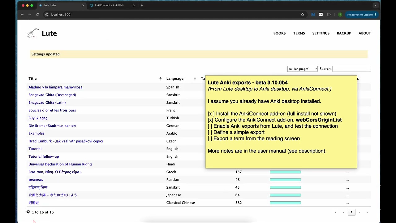 Lute 3.10.0 - Anki exports (beta)