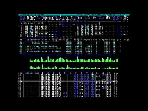 Open Cubic Player - "When the Heavens Fall" by Purple Motion - Sound Blaster AWE32 - MS-DOS 6.22