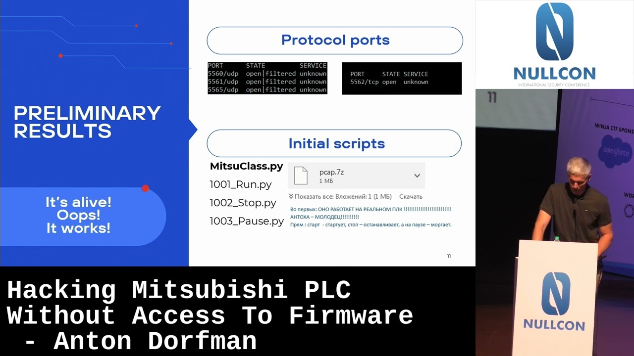Nullcon Goa 2023 | Hacking Mitsubishi PLC Without Access To Firmware by Anton Dorfman