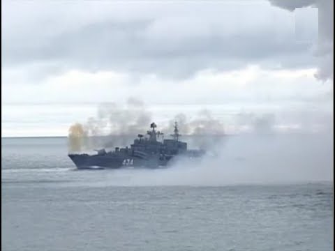 Russian Destroyer Admiral Ushakov In Action