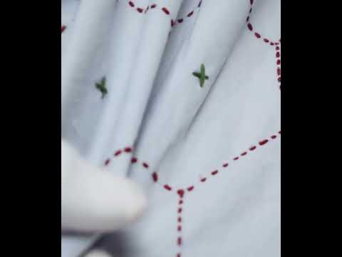 Honeycomb Grid Khadi Cotton 130 GSM Handwoven Kantha Fabric — video