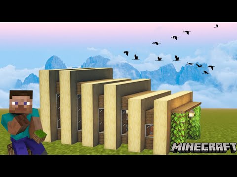 🏡 Minecraft Tutorial: Building a Stylish Small Wooden Modern House for Survival