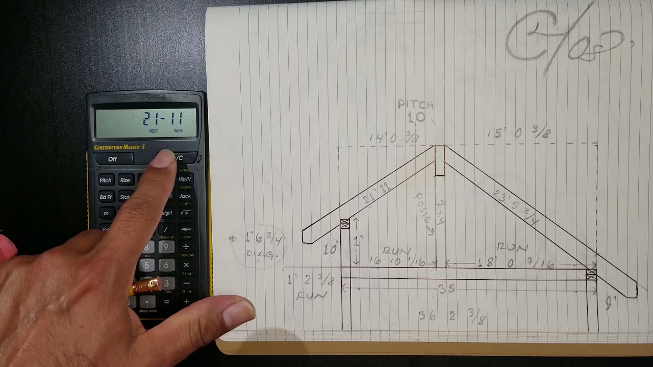 Como figurar techo cortado con diferencia de altura de paredes,con calculadora construction master 5