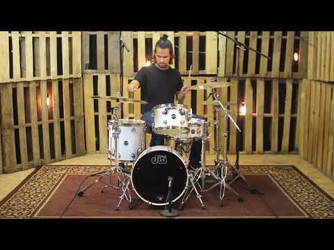 DW Performance Series White Ice Drum Set - 18, 12, 14, 5.5x14