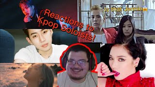 REACTING TO KPOP SOLO ARTISTS FOR THE FIRST TIME! (HYUNA, CL, G-DRAGON, KAI, &amp; JAY PARK)