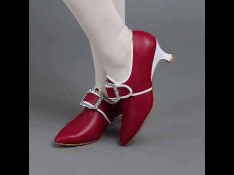 Dunmore Women's 18th Century Shoes (Oxblood/White)