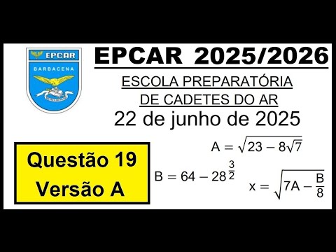 EPCAr 2025/2026 - Question 19 - Version A - X is an expression in terms of expressions A and B