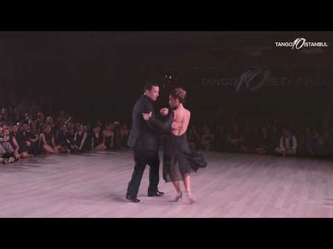  Laila Rezk  and  Leandro Oliver  are  dancing  to  the  vals  "  Cabeza de Novia  "  at  TanGO TO Istanbul  in  2018