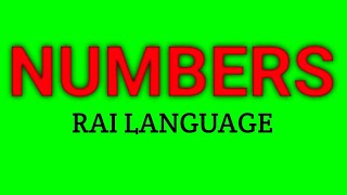 Numbers in Rai language.counting in Rai language.